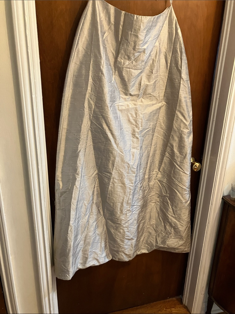 Silk sage green maxi evening  Skirt with Elegant A-Line Silhouette